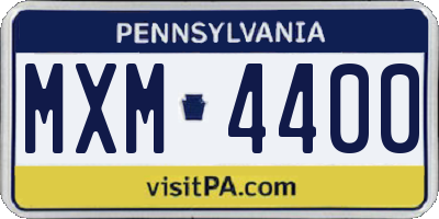 PA license plate MXM4400