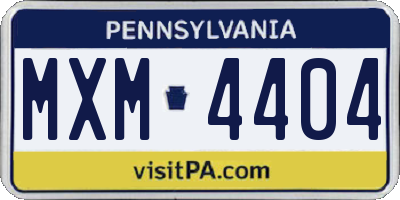 PA license plate MXM4404