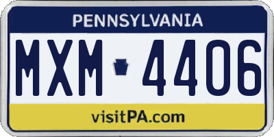 PA license plate MXM4406