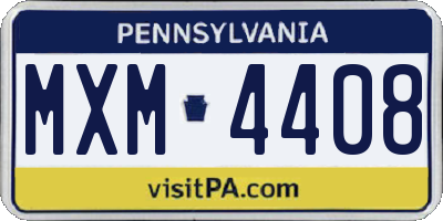 PA license plate MXM4408