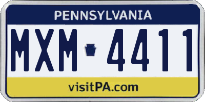 PA license plate MXM4411