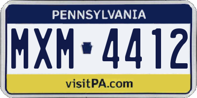 PA license plate MXM4412