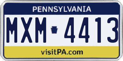 PA license plate MXM4413