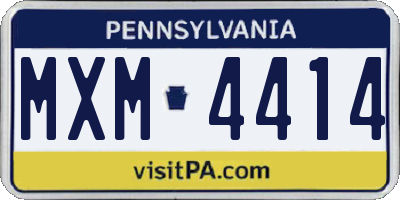 PA license plate MXM4414