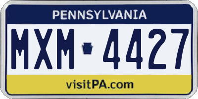 PA license plate MXM4427
