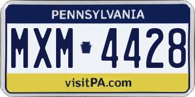 PA license plate MXM4428