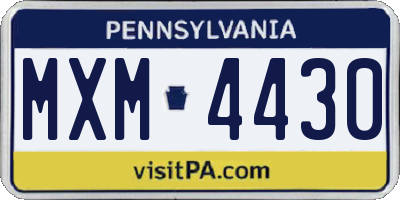 PA license plate MXM4430