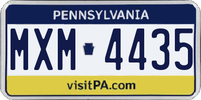 PA license plate MXM4435
