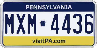 PA license plate MXM4436