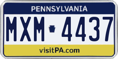 PA license plate MXM4437