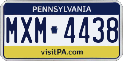 PA license plate MXM4438
