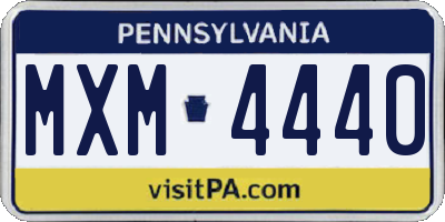 PA license plate MXM4440