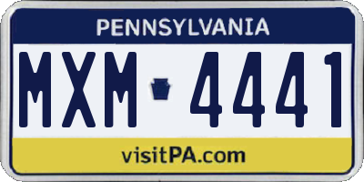 PA license plate MXM4441