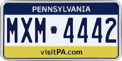 PA license plate MXM4442