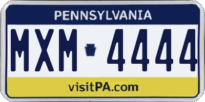 PA license plate MXM4444