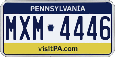 PA license plate MXM4446