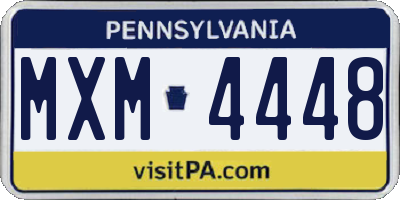 PA license plate MXM4448