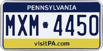 PA license plate MXM4450