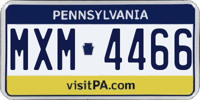 PA license plate MXM4466