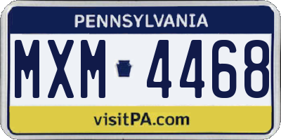 PA license plate MXM4468