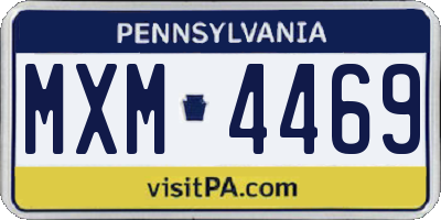 PA license plate MXM4469