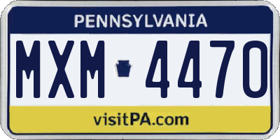 PA license plate MXM4470