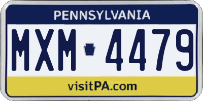 PA license plate MXM4479
