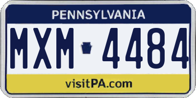 PA license plate MXM4484