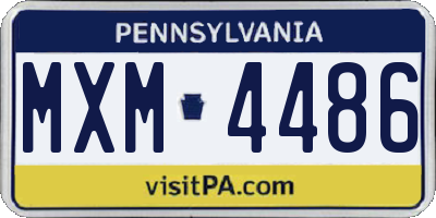 PA license plate MXM4486