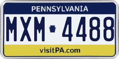 PA license plate MXM4488