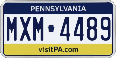 PA license plate MXM4489