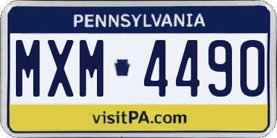 PA license plate MXM4490