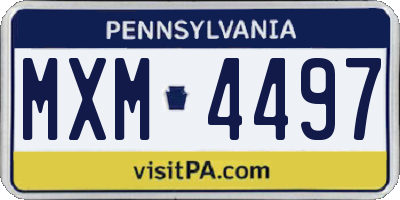 PA license plate MXM4497