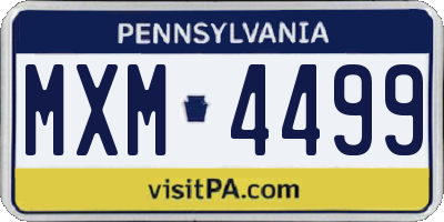 PA license plate MXM4499