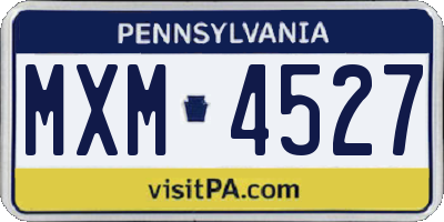 PA license plate MXM4527