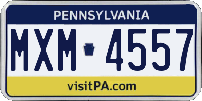 PA license plate MXM4557