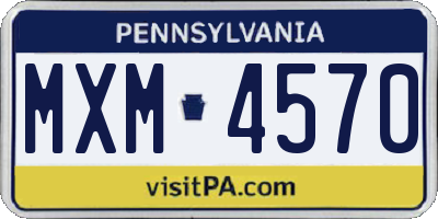 PA license plate MXM4570