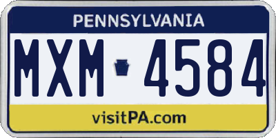 PA license plate MXM4584