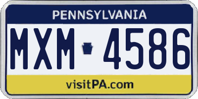 PA license plate MXM4586