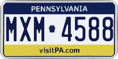 PA license plate MXM4588
