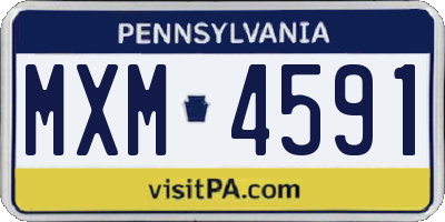 PA license plate MXM4591