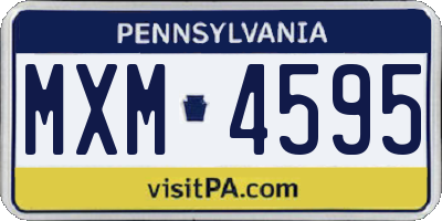 PA license plate MXM4595