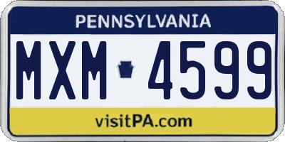 PA license plate MXM4599