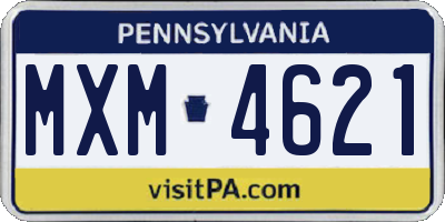PA license plate MXM4621