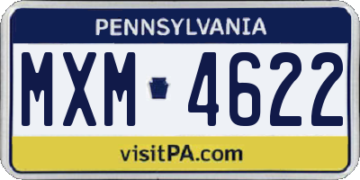 PA license plate MXM4622