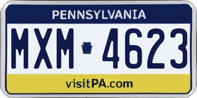 PA license plate MXM4623