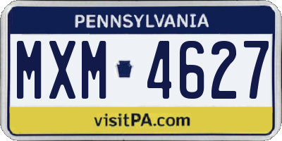 PA license plate MXM4627