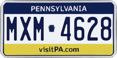 PA license plate MXM4628