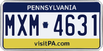 PA license plate MXM4631