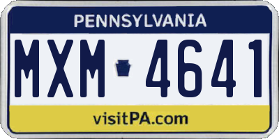 PA license plate MXM4641